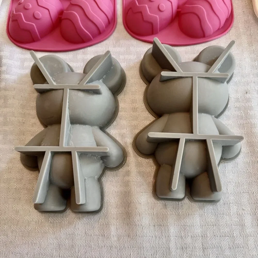 Silicone‎ Mold Lot Bunny Bear Heart Easter Candle Soap Resin Baking